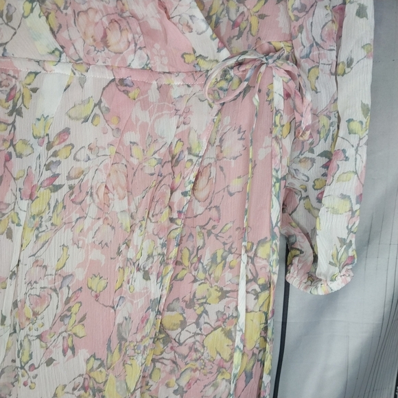 Sundance River Walk Silk Wrap Floral Tie Waist Flowy Feminine Fairy dress - Picture 6 of 13